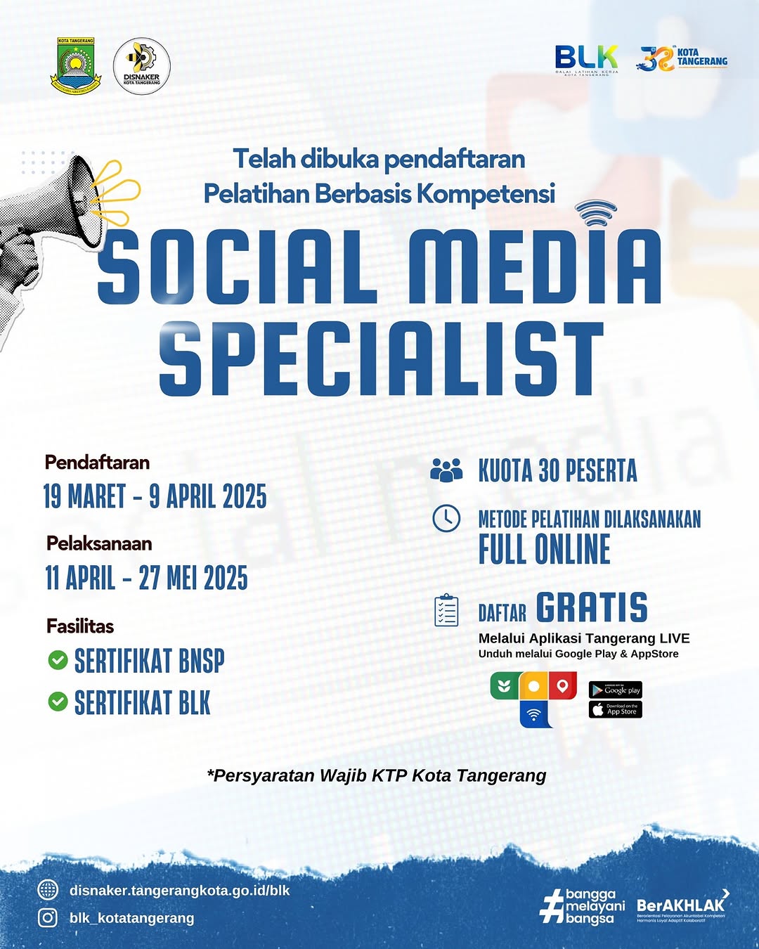 50549segera daftar blk kota tangerang buka pendaftaran gratis pelatihan kompetensi social media specialist 505491